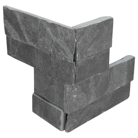 Msi Premium Black Mini Splitface Ledger Corner SAMPLE Natural Slate Wall Tile ZOR-PNL-0135-SAM